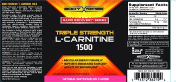 Body Fortress Triple Strength L-Carnitine 1500 Natural Watermelon Flavor - vegetarian supplement