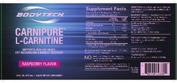 BodyTech Carnipure L-Carnitine Raspberry Flavor - liquid supplement