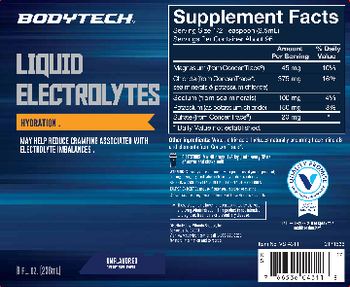 BodyTech Liquid Electrolytes Unflavored - supplement