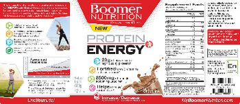 Boomer Nutrition Protein Energy Naturally Flavored Chocolate - supplement