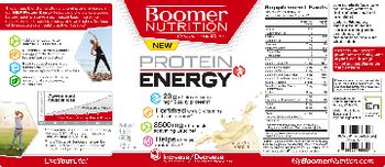 Boomer Nutrition Protein Energy Naturally Flavored Vanilla - supplement