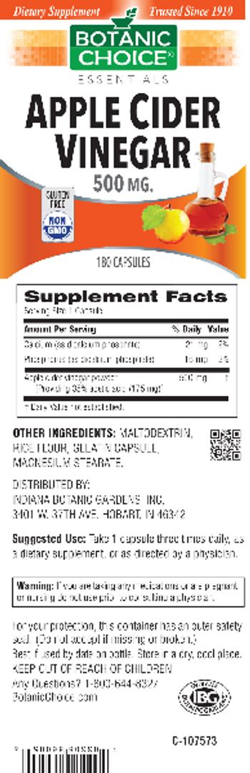 Botanic Choice Apple Cider Vinegar 500 mg - herbal supplement