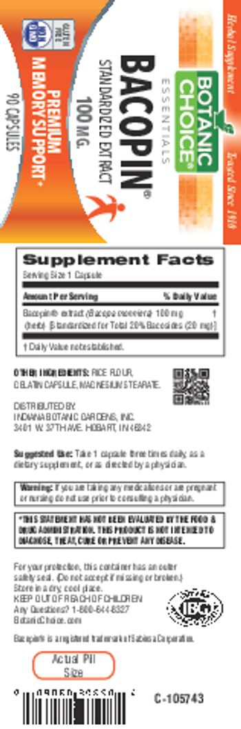 Botanic Choice Bacopin 100 mg - herbal supplement