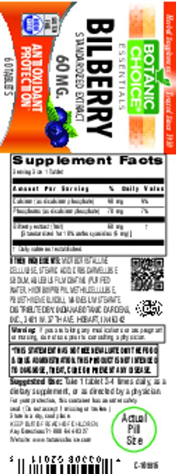 Botanic Choice Bilberry 60 mg - herbal supplement