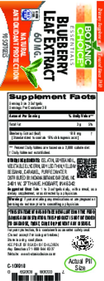 Botanic Choice Blueberry Leaf Extract 60 mg - supplement