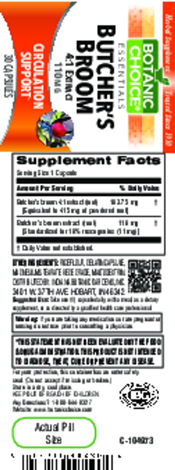 Botanic Choice Butcher's Broom Extract 110 mg - herbal supplement