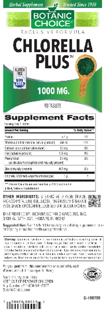 Botanic Choice Chlorella Plus 1000 mg - herbal supplement