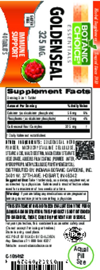 Botanic Choice Goldenseal 325 mg - herbal supplement