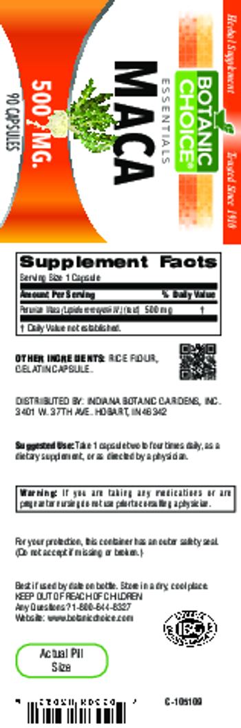 Botanic Choice Maca 500 mg - herbal supplement