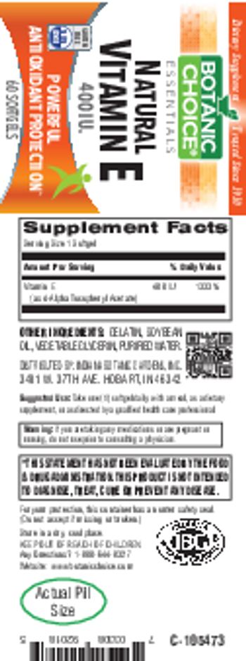 Botanic Choice Natural Vitamin E 400 IU - supplement