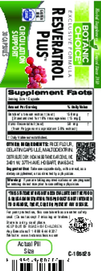 Botanic Choice Resveratrol Plus - herbal supplement