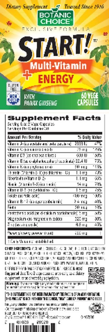 Botanic Choice Start! Multi-Vitamin + Energy - supplement