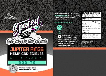 Bradley's Spaced Hemp CBD Edibles Jupiter Rings 200 mg Gummy Peach Rings - supplement