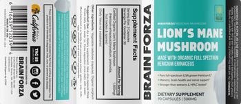 Brain Forza Lion's Mane Mushroom 500 mg - supplement