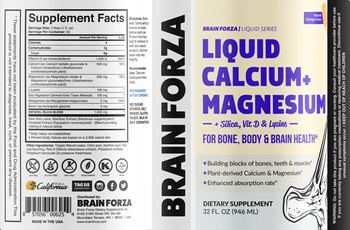 Brain Forza Liquid Calcium+ Magnesium Natural Orange Cream - supplement