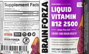 Brain Forza Liquid Vitamin B12 2500 Wild Tart Cherry - supplement