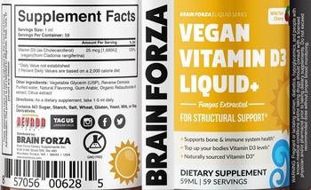 Brain Forza Vegan Vitamin D3 Liquid+ Wild Tart Cherry - supplement