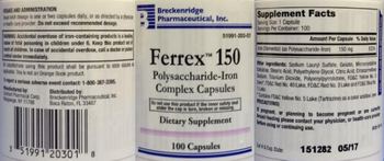 Breckenridge Pharmaceutical Ferrex 150 - supplement