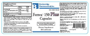 Breckenridge Pharmaceutical Ferrex 150 Plus Capsules - supplement