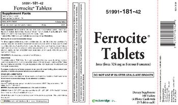Breckenridge Pharmaceutical Ferrocite Tablets - supplement