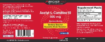 Bricker Labs Acetyl-L-Carnitine 10 500 mg - supplement