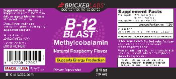 Bricker Labs B-12 Blast Methylcobalamin Natural Raspberry Flavor - supplement