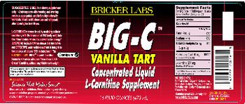 Bricker Labs BIG-C Vanilla Tart - concentrated liquidlcarnitine supplement