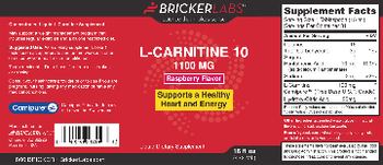 Bricker Labs L-Carnitine 10 1100 mg Raspberry Flavor - concentrated liquid lcarnitine supplement
