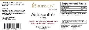 Bronson Astaxanthin 4 mg - supplement