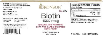 Bronson Biotin 1000 mcg - supplement
