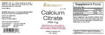 Bronson Calcium Citrate 250 mg - 
