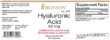 Bronson Hyaluronic Acid 50 mg - supplement