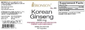 Bronson Korean Ginseng 500 mg - supplement