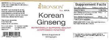 Bronson Korean Ginseng - supplement