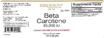 Bronson Laboratories Beta Carotene 25,000 IU - supplement