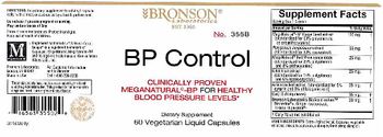 Bronson Laboratories BP Control - these statements have not been evaluated by the food and drug administration this product is not int
