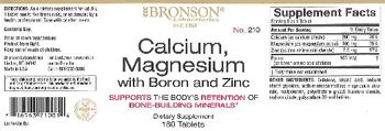 Bronson Laboratories Calcium, Magnesium With Boron And Zinc - supplement