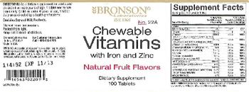 Bronson Laboratories Chewable Vitamins With Iron And Zinc Natural Fruit Flavors - supplement
