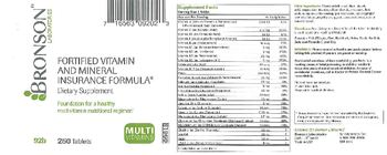 Bronson Laboratories Fortified Vitamin And Mineral Insurance Formula - supplement