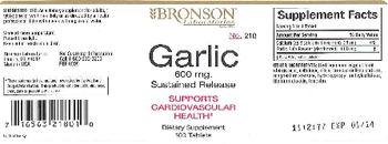 Bronson Laboratories Garlic 600 mg Sustained Release - supplement