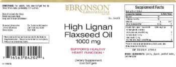 Bronson Laboratories High Lignan Flaxseed Oil 1000 mg - supplement