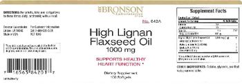 Bronson Laboratories High Lignan Flaxseed Oil 1000 mg - supplement