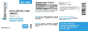 Bronson Laboratories Hyaluronic Acid 100 mg - supplement