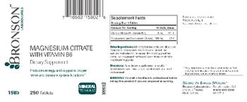 Bronson Laboratories Magnesium Citrate With Vitamin B6 - supplement