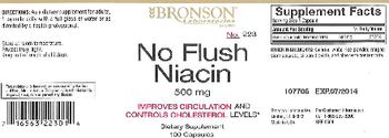 Bronson Laboratories No Flush Niacin 500 mg - supplement