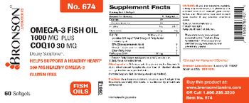 Bronson Laboratories Omega-3 Fish Oil 1000 mg Plus CoQ10 30 mg - supplement