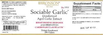 Bronson Laboratories Sociable Garlic Deodorized Aged Garlic Extract - supplement