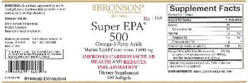 Bronson Laboratories Super EPA 500 Omega-3 Fatty Acids Marine Lipid Concentrate 1,000 mg - supplement