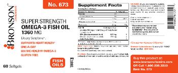 Bronson Laboratories Super Strength Omega-3 Fish Oil 1360 mg - supplement