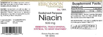 Bronson Laboratories Sustained Release Niacin 500 mg - supplement
